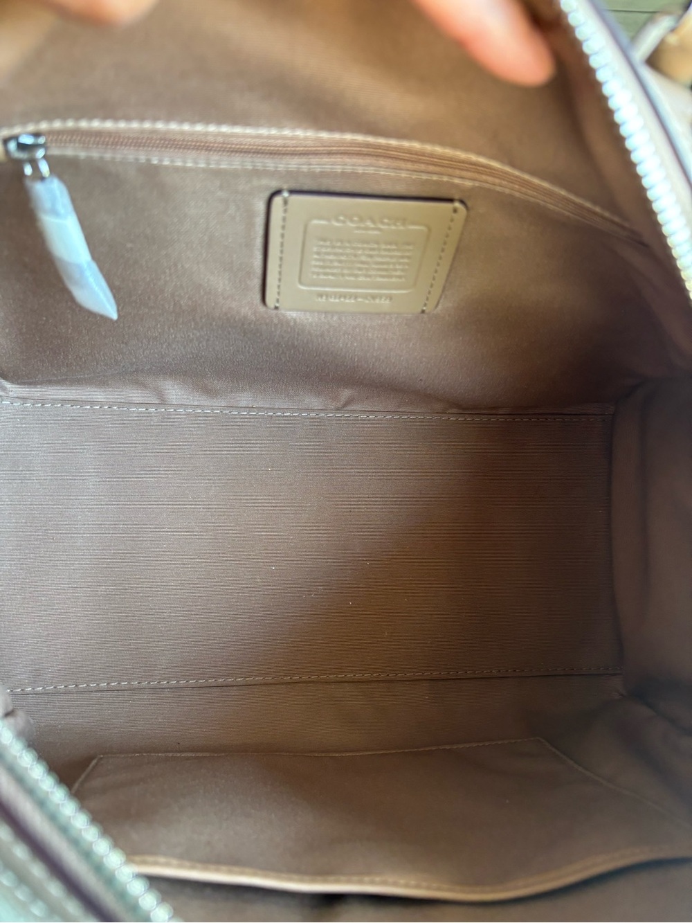 Coach Large Rowan in Sand/Taupe/Silver Canvas - Picture 11 of 13
